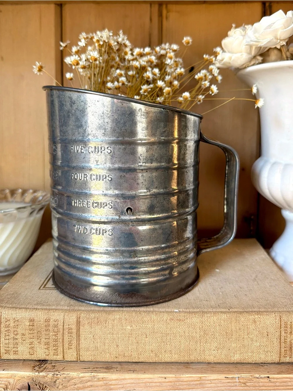 Vintage Bromwell Sifter with Red Handle